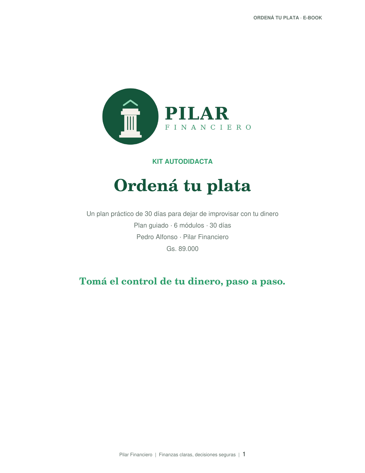 Portada del e-book Ordená tu plata